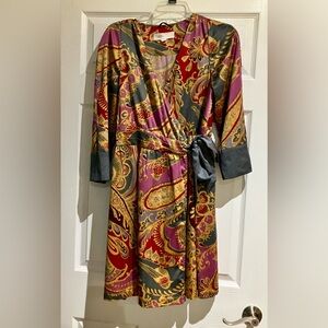 Kimono style Multicolor Wrap Dress